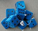 Fuzzy Blue Dice for Car Mirror
