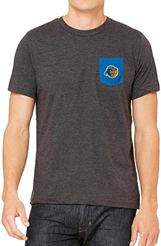 California Riverside Highlanders Pocket Tee Logo Design Dark Grey Mascot Version 1 (XL)
