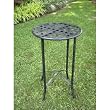 Wrought Iron Plant Table - Lattice Top (Black Antique Pewter) (26"H x 16"W x 16"D)