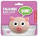 Kikkerland Pig Talking Bag Clip, Rubberized Coating, Fun Oinking Sound, Perfect for Bag Clip, Note Holder or Organizing, Size 3 x 2.75 x 1.75-inches