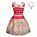 Lito Angels Girls Moana Costumes Adventure Outfit Halloween Costume Fancy Party Dress Up with Necklace Size 5/6