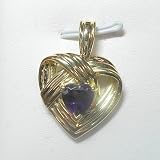 14K Amethyst Heart Pendant