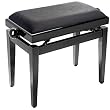 Stagg Piano Bench - Black Gloss and Smooth Black Velvet
