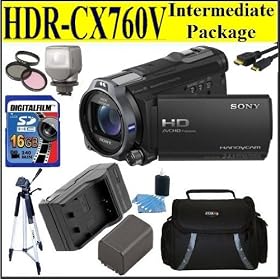 Sony HDR-CX760V High Definition Handycam 24.1 MP Camcorder Intermediate Package W/ 16GB SD Memory + Video Light + Battery + Battery Charger + Case + Triipod & Much More!!!