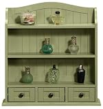 French Country Wall Shelf, THREE-SHELF, SAGE