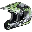 AFX Stunt Adult FX-17 Off-Road Motorcycle Helmet w/ Free B&F Heart Sticker Bundle - E-Green/Black