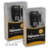 Aputure Trigmaster Plus Kit (2x Transceivers) for Canon, 2.4GHz Radio Remote Flash Trigger and Shutter Cable Release for Canon EOS Digital Rebel t1i, t2i, T3, t3i, xt, xti, xs, xsi 300d, 350d, 400d, 450d, 500d, 550d, 600D, 1000d, 1100D, 60D, 50D, 40D, 30D, 20D, 7D, 5D, Mark II, 1Ds, Mark II, III, IV and Speedlite 430EX, 430EX-II, 580EX, 580EX-II