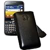 Suncase Ledertasche (Lasche mit R�ckzugfunktion) f�r Samsung Galaxy Y Pro (B5510) schwarz