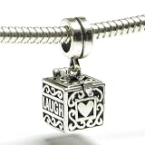 Queenberry (Free S/H) Mother's Day Gift Sterling Silver Heart Love Laugh Live Memory Locket Prayer Box Pendant Dangle Screw On Bead For Pandora Troll European Charm Bracelets