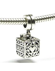Queenberry Mothers Day Gift Authentic Nagara Sterling Silver Heart Love Laugh Live Memory Locket Prayer Box Pendant Dangle Bead For Pandora Troll European Charm Bracelets
