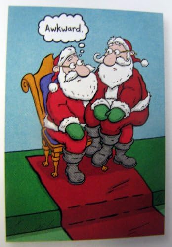 Hallmark Christmas Boxed Cards SBX2262 Santa Sitting On Santa.....Awkward