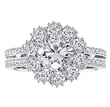 2.49 CT TW 2-Row Shank Diamond Halo Engagement Ring in Platinum Pave Setting