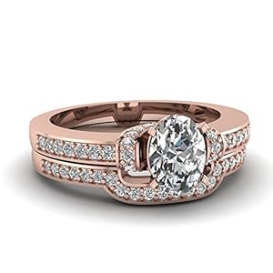 Fascinating Diamonds Bridal Engagement Rings Pave Set 1.10 Ct Oval Shaped SI1-E Color Diamond 14K GIA