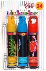 Lip Smackers Fun-Flavored Trio Pack Lip Glosses in Limited Edition Flavors, Lemon Lime Rush, Power Punch and Cool Strawberry Orange (1 Pack)
