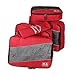 Hopsooken 5 Set Packing Cubes for Travel Large Suitcase Luggage Organizer Bags Travel Accessories Vacation 4 Cubes 1 Laundry Pouch Bag(Red)