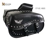 Waterproof Studded Eagle Double Buckle Classic Motorcycle Saddlebags