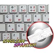 MAC ENGLISH-SPANISH (TRADITIONAL) KEYBOARD STICKERS ON WHITE BACKGROUND