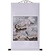 Hand-Painted 36" Oriental Wall Art Scroll - Sparrows & Water Lilies With White Border