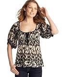 Angie Elbow-Sleeve Ikat-Print Tunic