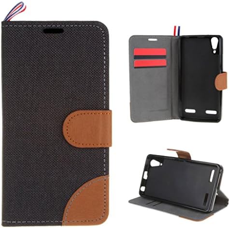For Lenovo A6000 / A6000 Plus Case , TUTUWEN New Texture Magnetic Style Best PU Leather Card Slot Unique Wallet Stand Flip Closure Protective Skin Slim Case Cover For Lenovo A6000 / A6000 Plus Black