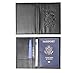 Genuine Leather USA Great Seal Passport Wallet, Case, Holder, Cover (Onyx Black)
