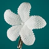 Hawaiian Plumeria flower - bright pearly white - beaded bridal flower (alligator clip)