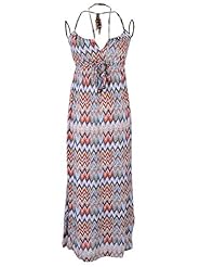 Empire   Waistline Zig Zag Beaded Halter Sleeveless  Dress