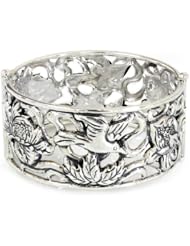 Sterling silver bangle bracelet, Songbirds
