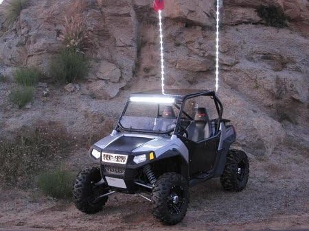 Wellness Everything 5ft Whip Led Light White Come with Flat Beach Whip for Atv Utv Trucks Jeep(5ft White)