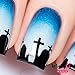 Whats Up Nails - Graveyard Vinyl Stencils for Nail Art Design (2 Sheets, 40 Stencils Total)