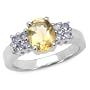 1.45 Carat Genuine Citrine & Tanzanite Silver Ring