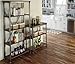 Home Styles The Orleans Five Tier Multi-Function Vintage Fixed Reinforced Shelf Unit Crafted from Powder Coated Steel with Birch Wood and Warm Caramel Finished Shelf Tops, Levelers on Feet for added Stability
