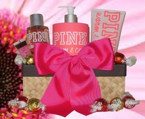 Lindt Gourmet Chocolate and Victoria's Secret "Warm and Cozy" Gift Basket