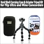 Hard Shell Carrying Case & Gripster Flexible Tripod Kit for Flip Ultra and Mino Camcorders Package Includes Free Pack Of LCD Screen Protectors