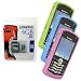 Combo of Blue, Green, Magenta Skin Cover Case and Kingston 4GB microSDHC Class 4 Memory Card with SD Adapter for Blackberry Pearl 8100 8100c