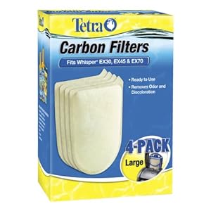 Tetra 26332 Whisper EX Carbon Filter Cartridges, Large, 4-Pack