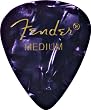 Fender 351 Premium Celluloid Guitar Picks, 12 Pack, Purple Moto, Medium