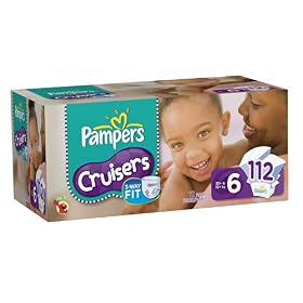 Pampers Cruisers Diapers Economy Pack Plus Size 6, 112 Count (Packaging May Vary)Pampers Cruisers Diapers