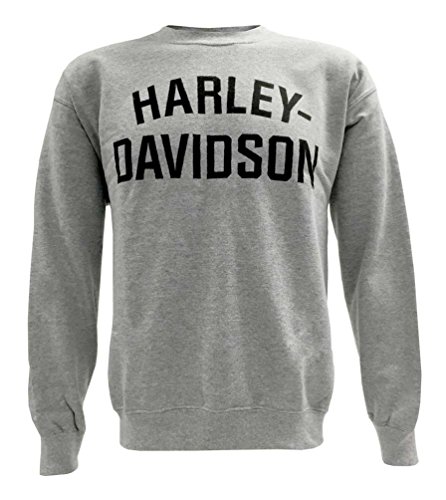 Harley-Davidson Men's Sweatshirt, Heritage H-D, Gray Crew Neck 30296642 (L)