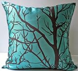 Decorative Modern Cyan Blue Throw Pillow Cover