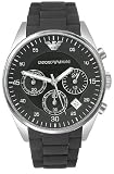 Emporio Armani Sport Silicone-wrapped Chronograph Black Dial Unisex Watch #AR5868