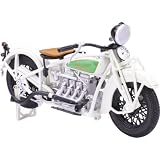 New Ray 1930 Indian Chief Replica Motorcycle Toy - White / 1:12 Scale