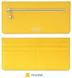HANSMARE SLIM WALLET 長財布 レディース メンズ 天然牛革 チャームタイプハート＆鍵 (Yellow)