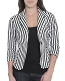 Wet Seal Womens Ruched Sleeve Stripe Blazer
