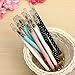 12Pcs Elegant Crown 0.38mm Black Cute Gel Pens Color Ramdon