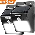 [2 Pack] InaRock Large Size 8 LED Outdoor Bright Solar Light Solar Energy Powered Light Motion Sensor Solar Light Step Lighting - Waterproof - New Upgrade Version