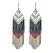 Girl Era Womens Elegant Simple Metal Tassels Earrings Diamond Earrings(red)