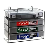 Handymans Dream Hardware Assortment - Giant 1,200pc Nut Bolt Washer Storehouse SAE & Metric - 4 Organizer Cases - Bench Stand or Wall-Mount