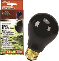Zilla Reptile Terrarium Heat Lamps Incandescent Bulb, Night Black,100W
