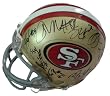 2010 San Francisco 49ers Team Autographed 49ers Riddell Mini Helmet with 22 Signatures Total, Proof Photos